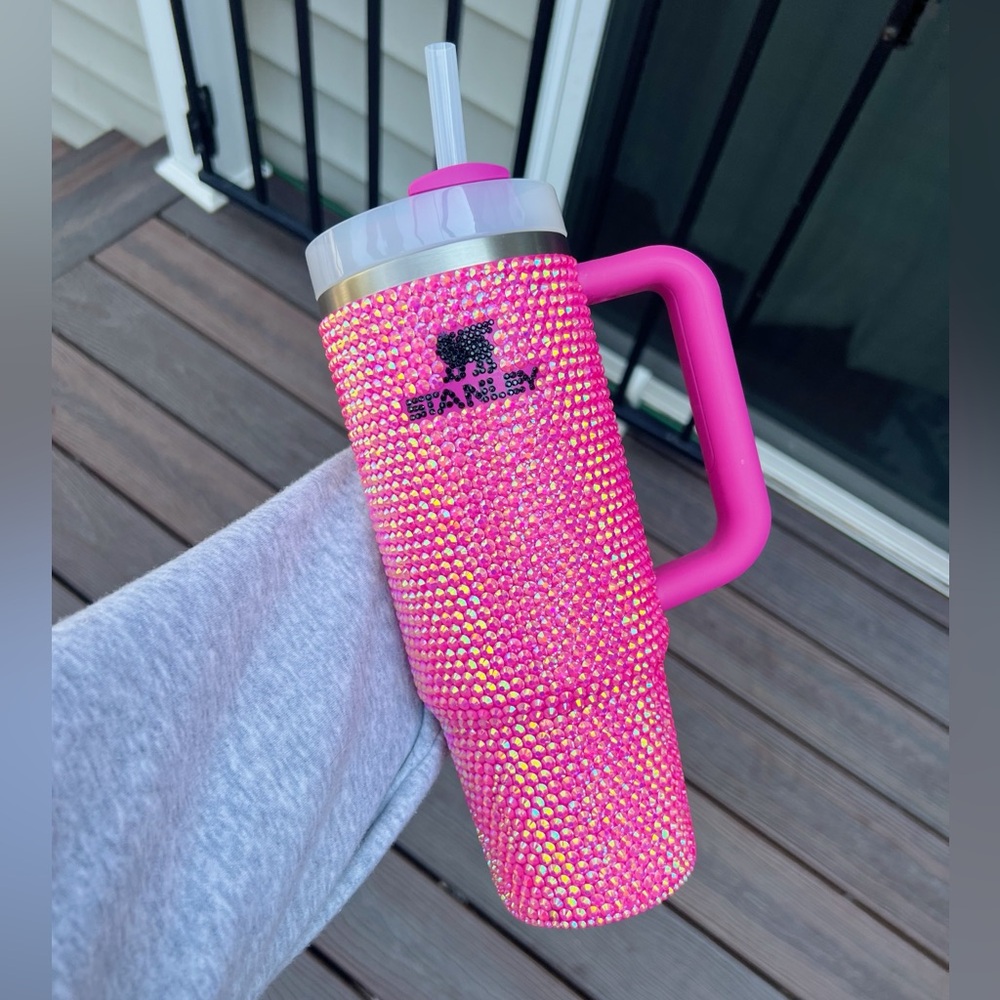 30oz HOT PINK Bedazzled Bling Stanley Tumbler - Picture 4 of 7